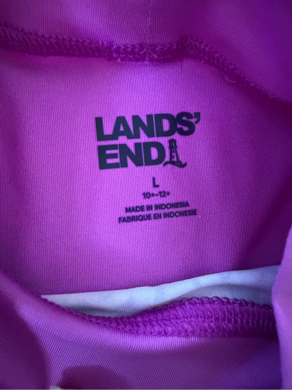 Lands' End Girls Purple Floral Rash Guard Set
